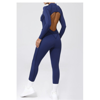 Custom Yoga Jumpsuits | Long Sleeve Outerwear Jumpsuits Manufacturer Sports Yoga Zipper Suit