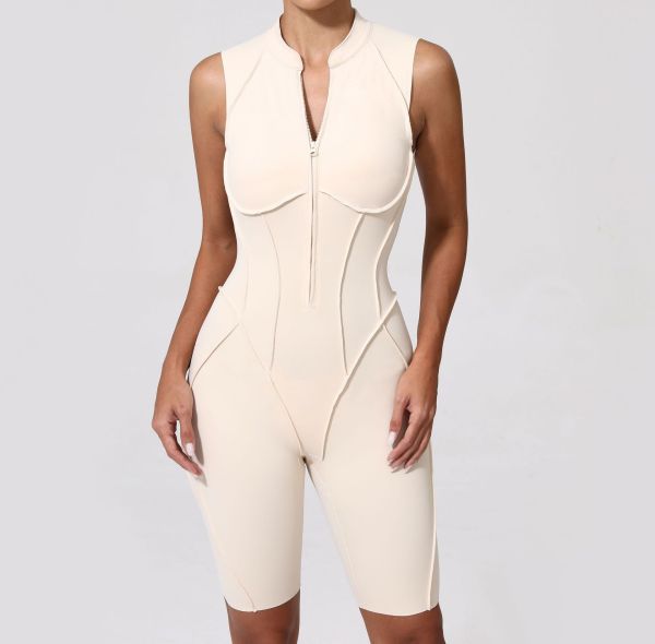 Custom Yoga Jumpsuit | Custom Sleeveless Brushed Hollow Jumpsuit Factory Sports Running Fitness