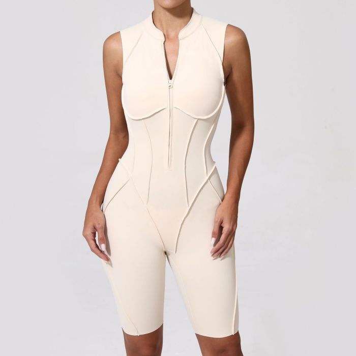 Custom Yoga Jumpsuit | Custom Sleeveless Brushed Hollow Jumpsuit Factory Sports Running Fitness