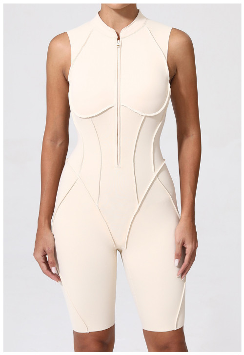 Custom Yoga Jumpsuit | Custom Sleeveless Brushed Hollow Jumpsuit Factory Sports Running Fitness