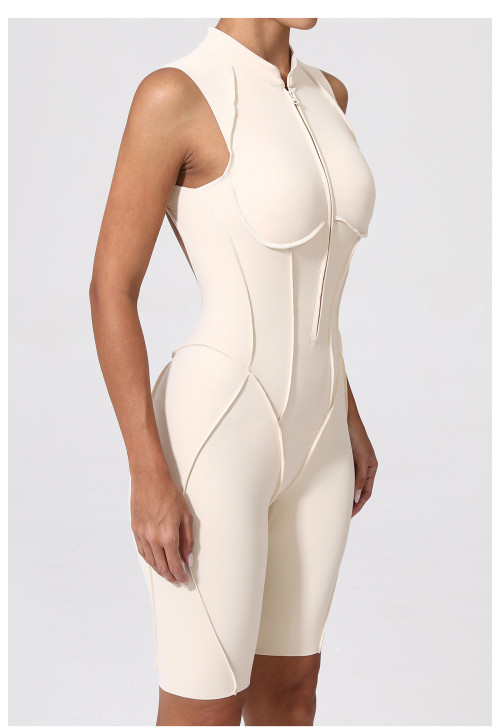 Custom Yoga Jumpsuit | Custom Sleeveless Brushed Hollow Jumpsuit Factory Sports Running Fitness