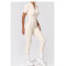 Custom yoga jumpsuit | Custom 3D zipper short sleeve factory sports private label custom fabric