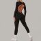 Custom Yoga Jumpsuit | Custom 3D Cut Colorblock Long Sleeve Yoga Jumpsuit Sports Private Label