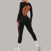Custom Yoga Jumpsuit | Custom 3D Cut Colorblock Long Sleeve Yoga Jumpsuit Sports Private Label
