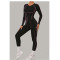 Custom Yoga Jumpsuit | Custom 3D Cut Colorblock Long Sleeve Yoga Jumpsuit Sports Private Label