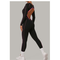 Custom Yoga Jumpsuit | Custom 3D Cut Colorblock Long Sleeve Yoga Jumpsuit Sports Private Label