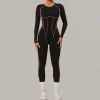 Custom Yoga Jumpsuit | Custom 3D Cut Colorblock Long Sleeve Yoga Jumpsuit Sports Private Label