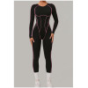 Custom Yoga Jumpsuit | Custom 3D Cut Colorblock Long Sleeve Yoga Jumpsuit Sports Private Label