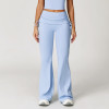 Custom Fold Over Flare Pants |Women Yoga Wide Leg Outdoor Fitness Flare Pants Supplier Manufacturer