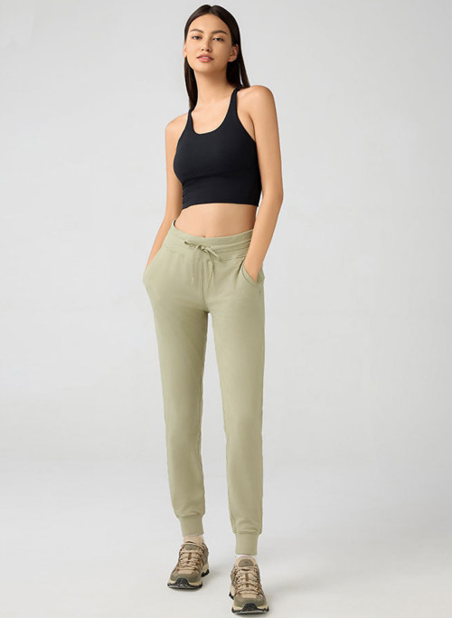 Custom loose joggers|Factory high waist yoga pants women drawstring quick dry elastic fitness pants