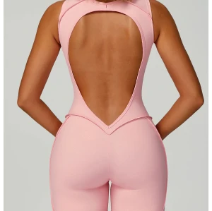 Custom jumpsuits|Factory wholesale sanded bodysuit yoga suit custom three-dimensional lines fashion