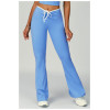 Custom yoga flared pants | Factory wholesale contrast color hemming flared pants custom fabric