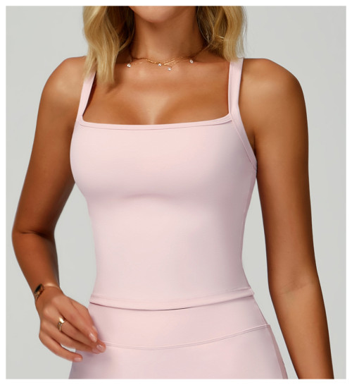 Custom Yoga Vest | Wholesale Double Strap Slim Fit Sports Vest for Outdoor Running and Fitness