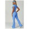 Custom yoga sets |Factory direct sales contrast color hemming fitness clothes flared slim yoga suit