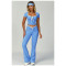Custom yoga sets |Factory direct sales contrast color hemming fitness clothes flared slim yoga suit