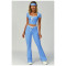 Custom yoga sets |Factory direct sales contrast color hemming fitness clothes flared slim yoga suit