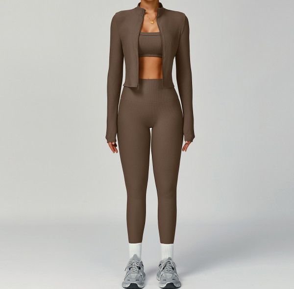 Custom yoga suit | Factory direct sales yoga high waist tight slimming outdoor sports suit