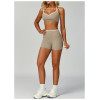 Custom Yoga sets | Factory Contrast Color Hemming Sports Yoga Suit Manufacturer