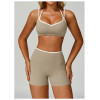 Custom Yoga sets | Factory Contrast Color Hemming Sports Yoga Suit Manufacturer