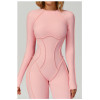 Custom jumpsuits|Factory wholesale sanded contrast color yoga jumpsuit tight sports fitness clothes