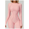 Custom jumpsuits|Factory wholesale sanded contrast color yoga jumpsuit tight sports fitness clothes