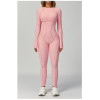 Custom jumpsuits|Factory wholesale sanded contrast color yoga jumpsuit tight sports fitness clothes