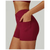 Custom high waist yoga shorts | Factory cross waist tight yoga pants outdoor running cycling
