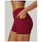 Custom high waist yoga shorts | Factory cross waist tight yoga pants outdoor running cycling