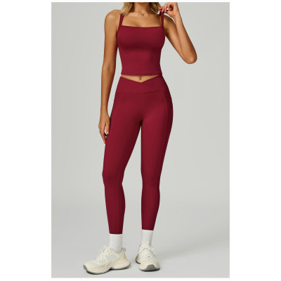 Custom high waist yoga pants | Factory wholesale fitness yoga pants for women outdoor sports