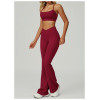 Custom high waist flared pants |Factory wholesale cross waist wide leg flared pants outdoor leisure