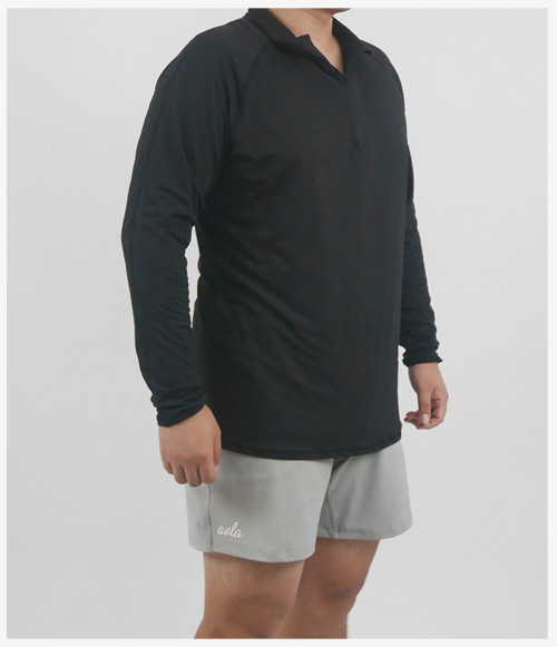 Custom Fitness Long Sleeves | Factory Men's Quick-Drying Zipper Long Sleeve T-Shirts for Running