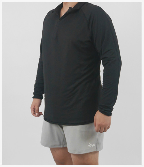 Custom Fitness Long Sleeves | Factory Men's Quick-Drying Zipper Long Sleeve T-Shirts for Running