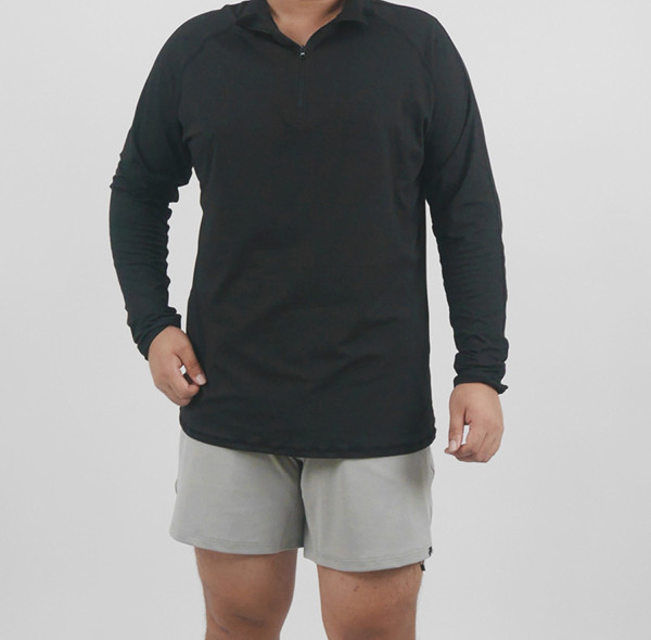 Custom Fitness Long Sleeves | Factory Men's Quick-Drying Zipper Long Sleeve T-Shirts for Running