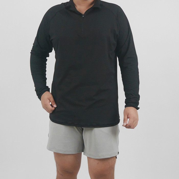 Custom Fitness Long Sleeves | Factory Men's Quick-Drying Zipper Long Sleeve T-Shirts for Running