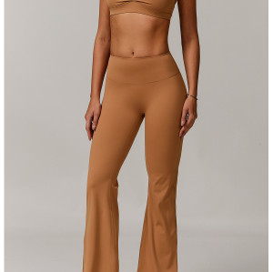 Custom Yoga Sets | Factory Wholesale High-Waisted Yoga Flared Pants Set for Quick-Drying Running