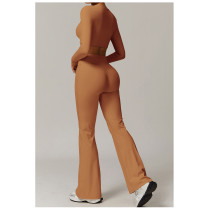 Custom Yoga Sets | Factory Wholesale High-Waisted, Long-Sleeved Yoga Suits for Running and Fitness