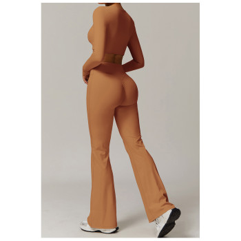 Custom Yoga Sets | Factory Wholesale High-Waisted, Long-Sleeved Yoga Suits for Running and Fitness