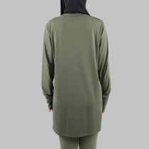 Custom Modest Active wear | Factory Direct Muslim solid color zipper long sleeves diverse