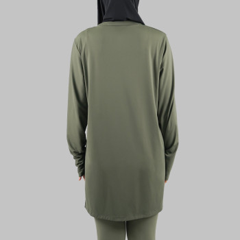 Custom Modest Active wear | Factory Direct Muslim solid color zipper long sleeves diverse