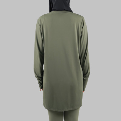 Custom Modest Active wear | Factory Direct Muslim solid color zipper long sleeves diverse