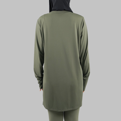 Custom Modest Active wear | Factory Direct Muslim solid color zipper long sleeves diverse