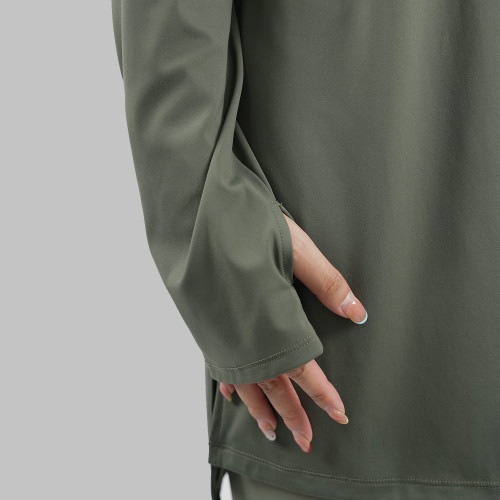Custom Modest Active wear | Factory Direct Muslim solid color zipper long sleeves diverse