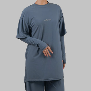 Custom Modest Active wear|Muslim Solid color Muslim long sleeve factory manufacturer sports fitness