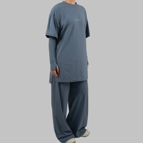 Custom Modest Active wear|Muslim Solid color Muslim long sleeve factory manufacturer sports fitness