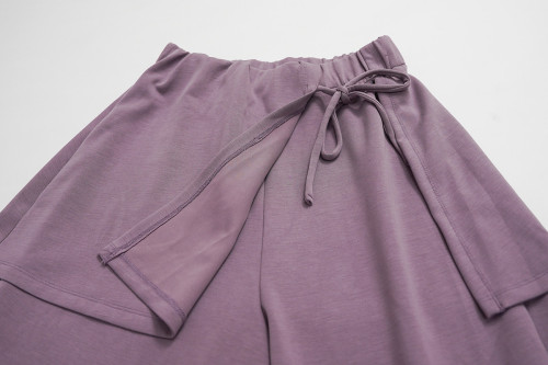 Custom Modest Active wear| Solid color muslin trousers with petticoat factory manufacturer
