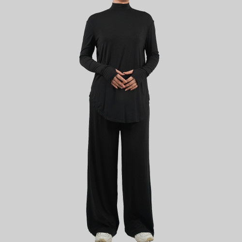 Custom Modest Active wear| Factory direct sales solid color Muslim long sleeve elegant and simple