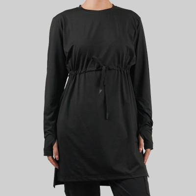 Custom Modest Active wear| Manufacturers customize Muslim drawstring tops simple and modern