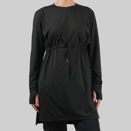 Custom Modest Active wear| Manufacturers customize Muslim drawstring tops simple and modern