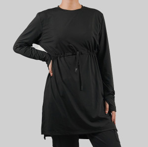 Custom Modest Active wear| Manufacturers customize Muslim drawstring tops simple and modern