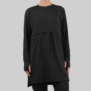 Custom Modest Active wear| Manufacturers customize Muslim drawstring tops simple and modern